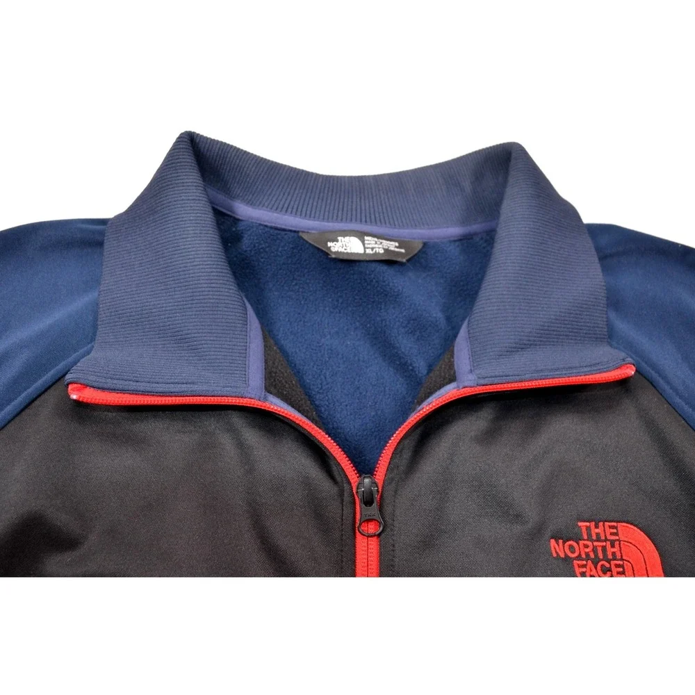The North Face Full Zip Jacket Mens XL Black & Blue Polyester USA American Flag